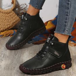 Boots Boots Woman Winter 2023 New Fur Boots for Women Hand Sewing Thread Mom Cotton Shoes Light Soft Platform Ankle Boots Botas Mujer T231117