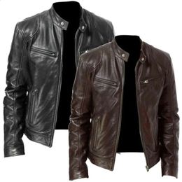 Men's Jackets Spring Casual Motorcycle Mens PU Jacket Biker Leather Coats Windbreaker Men Slim Clothing 231116