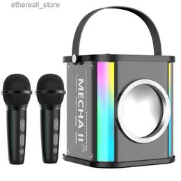 Cell Phone Speakers Fashion Portable Cyberpunk Style Colourful Lighting Game Computer Bluetooth Speaker Camping Wireless MIC Sing Party Box Audio USB Q231117