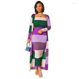 Ethnic Clothing Sexy Dress 2 Piece Sets Women Outfit Long Sleeve Printed Coat Slim Set Spring 2023 Fashion African 2XL