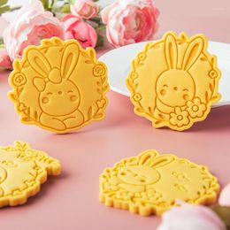 Baking Moulds 2023 Easter Cute Animal Garland Fondant Cookie Cutter Household DIY Cartoon Wreath Biscuit Mould Pressing Stamper