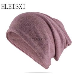 Beanie/Skull Caps Men Women Beanie Knitted Spring Autumn Cap Solid Colour Hip-hop Slouch Hats Skullies Gorras Sombrero Mujer Turban YQ231117