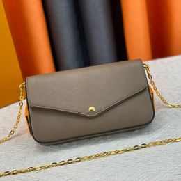 Luxury designer bag womens handbag Fashion and multifunctional 3 pieces/set womens crossbody bag casual flower genuine leather belt box 61276 Messenger bag handbag