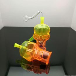 Smoking Pipe Mini Hookah glass bongs Colorful Metal Shape Hot selling color skeleton silent glass water pipe