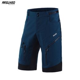 Cycling Shorts ARSUXEO Men's Cycling Shorts Loose Fit Downhill MTB Mountain Bike Shorts Outdoor Sport Bicycle Short Pants Water Repellent 1903 230417