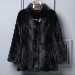 Women's Fur Faux Fur Autumn Winter Womens Faux Mink Fur Coat Female Stand-up Collar Warm Fur Coat Ladies Soft Faux Fur Jacket Outwear Plus Size S-9XL 231117