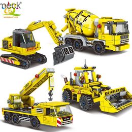 Blocks HUIQIBAO TOYS MOC Engineering Truck Building Blocks City Construction Crane Bulldozer Car Bricks Set Children Kids Toys for Boy