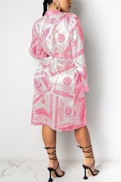 Women's Sleepwear Women's Satin Robe Trendy Dollar Print Long Sleeve Silky Kimono Bathrobe With Belt