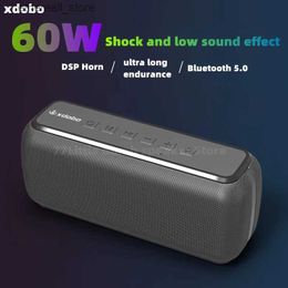 Cell Phone Speakers XDOBO X8 60W Portable Bluetooth Speakers with Subwoofer Sound Box Outdoors Wireless Waterproof TWS Stereo Audio Free Shipping Q231117