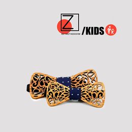 Neck Ties Parent-child Cute Kids Boys Wood Bow Tie Children Butterfly Type Bow ties Girl Wooden Bow ties for men Set Corbatas Para Hombre 231117
