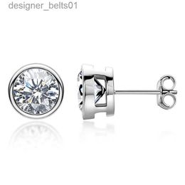 Stud KNOBSPIN D Colour Moissanite Earrings for Women Men Lab Grown Diamond Ear Studs 925 Sterling Silver Fine Jewellery GiftL231117