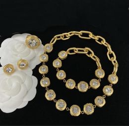 Enamel Beauty Head Sapphire Resin Embellishment Maze thick chain Necklace Bracelet Earring Ring Brass Banshee Luxury Clavicular Neckchai Jewellery HMSV003