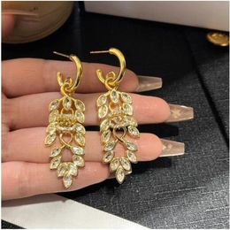 Luxury Gold Stud Dangle Earrings Designer for Women Hoop Earrings Stud Letter Earrings Jewellery Valentine Day Gift Engagement A890
