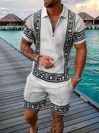 Men's Tracksuits Polo T Shirt For Men Summer Shorts Casual 2 Piece Tracksuit Sets 3D Print Men's Social Luxury Fashion Man Clothing