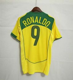 Brasilien 2004 Home Ronaldo Retro-Fußball-Fußballtrikot, Retro-Brasilien-Fußballtrikot, Vintage-Brasilien-Trikot, Ronaldo-Fußballtrikot-Shirt