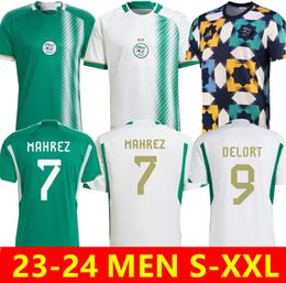 Fans 2022 2023 2024 Algeria Soccer Jerseys Two stars DELORT OUNAS BENTALEB MAHREZ BELAILI SLIMANI BENNACER BENSEBAINI national team training football shirt
