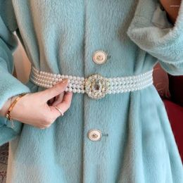 Belts For Dress Skirt Sweater Wedding Belt Rhinestone Strap Waist Chain Girdle Pearl Ladies