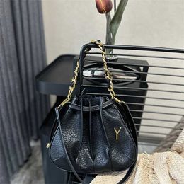 Chic Fashion ybag Buckle Bags Chain Knight leather Handbags Vintage Womens Bag Desigenr tote bag Purses Lady Brown Drawstring Shoulder Bags 231012
