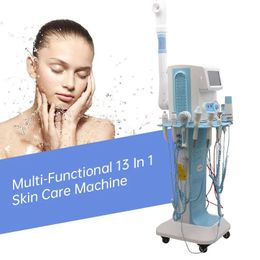 Hot Sale 13 In 1 Facial RF Ultrasonic Microcurrent Water Jet Peel High Frequency Facial Machine With Facial Steamer