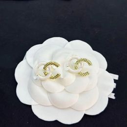Designer Stud Earrings Mini Gold Plated Double Letter C Crystal Rhinestone Pearl Earrings Jewelry Wholesale