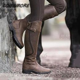 Boots Women Boots PU Leather Zipper Retro Casual Womans Designer Booties Gladiator Low Heel Shoes Ladies Fashion Long Botas Mujer 2022 T231117