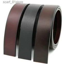 Belts Men's Cow Leather No Buckle 3.5cm Wide Real Genuine Leather Belt Without Automatic Buckle Str Designer Belts Men High QualityL231117