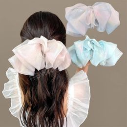 Mermaid Princess Butterfly Hair Clip Multilayer Yarn Mesh Bow Hairpin Headdress Spring Headwear Korean Girl Hair Accessoires