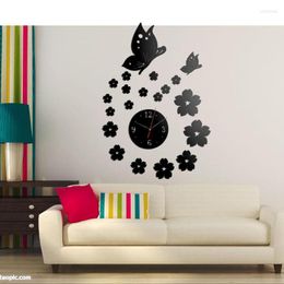 Wall Clocks 2023 Clock Modern Design 3D Diy Acrylic Silent Watch Mirror Surface Sticker Home Decoration For Living Room
