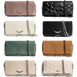Luxury Designer Zadig Voltaire Shoulder bags Pochette Rock Swing Your Wings cross body tote Genuine Leather handbags clutch Womens Wallet mens chain Evening bag6