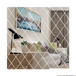 Wall Stickers Diy Diamond Splicing Mirror Wall Sticker Acrylic Background Stickers Living Room Home Decoration Drop Delivery Home Gard Dhyac