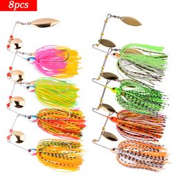 4pcs/8Pcs Fishing Lure Wobbler Lures Spinners Spoon Bait For Pike Peche Tackle All Artificial Baits Metal Sequins Spinnerbait FishingFishing Lures