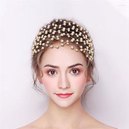 Headpieces Bridal Headpiece Faux Pearl Decor Wedding Headband Bride Hair Jewellery Women Tiara Hairband Accessories