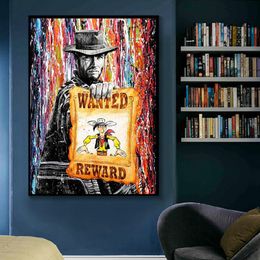 Modern Graffiti Art Wanted Reward Canvas Painting Poster Print Wall Art Picture For Living Room Home Decor Frameless