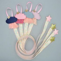 Hair Accessories Clouds Holder Long Clips Organizer Wide Grosgrain Ribbon Storage Belt Print For Girls Kids271W