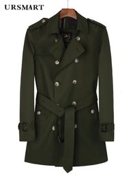 Men's Wool Blends Medium long windbreaker men's military green double rainproof trench coat double British style fashion wool liner youth coat 231117