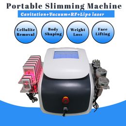 Lipo Laser Diode Fat Massager S Shape Body Slimming Machine 6 In 1 Rf Cavitation Weight Loss Non-Invasive Treatment