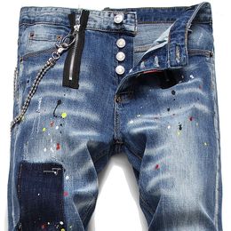 Mens camo pants Designer Jeans Distressed Ripped Biker Slim Fit Washed Motorcycle Denim Men s Hip Hop Fashion Man Pants