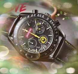 Business trend highend leather watches Men Quartz Chronograph Movement Clock European Top brand full funcitonal bracelet wristwatch gifts