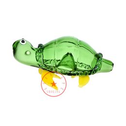 Latest Colorful Heady Smoking Glass Pipes Portable Turtle Style Dry Herb Tobacco Filter Spoon Bowl Innovative Handpipes Cigarette Holder DHL