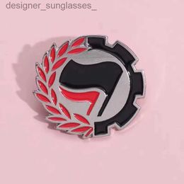 Pins Brooches Anti Fascista Enamel Pins Keep the Peace Black Red Flag Brooches Lel Backpack Metal Badges Jewellery Gift for FriendsL231117