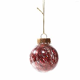 Party Decoration 4PCS Christmas Balls With Clear Silk Grass Decor Home Colourful Xmas For