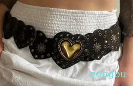 Other Fashion Accessories Cute Kwaii Heart Buckle Waist Belt Adjustable Women Brown Retro Faux Leather Waistband Vintage