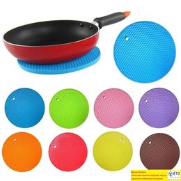 Multifunctional Round Alveolate Nonslip Heat Resistant Mat Coaster Cushion Place Mat Pot Holder Table Silicone Pad Dura