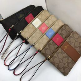 Wristlet Wallet Soft Leather Letter Pattern with Multiple Colours Purse Clutches Fashionable and Versatile, Good-looking Lanyard Handheld 58035 F58035