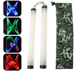 Colourful Led Lamp Light Nunchakus Nunchucks Glowing Stick Trainning Practise Performance Martial Arts Kong Fu Kids Toy Gifts Stage5567554