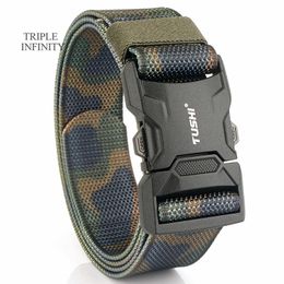 Other 2023 Aluminium Alloy Pluggable Buckle Belts For Men Wear resistant Nylon Tactical Belt Multifunctional Outdoor Work Hunting 231117