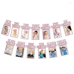 Party Decoration 1St Birthday Po Banner For Baby From Born To 12 Months First Decorations Boys Monthly