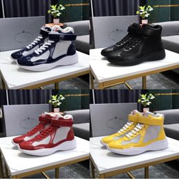 Men designer shoes ankle boots americas cup sneakers black green red yellow fashion booties casual shoe