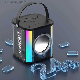 Cell Phone Speakers Transparent mecha style dual speaker Bluetooth speaker outdoor portable small steel cannon subwoofer Bluetooth sound system Q231117