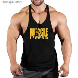 Men's Tank Tops Summer casual fashion cotton sleeveless tank top men Fitness muscle shirt mens singlet Bodybuilding workout gym vest fitness men T230417